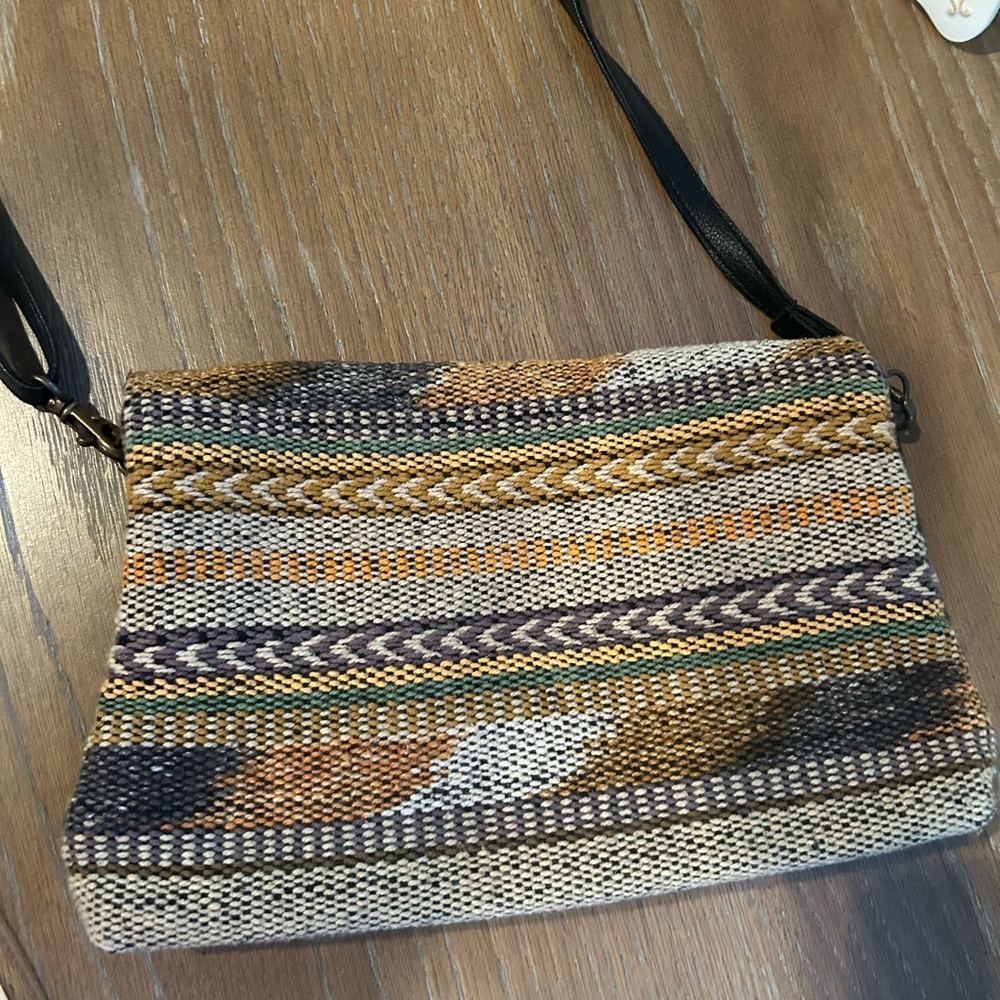 Element Woven Shoulder Bag - Brown and Tan
